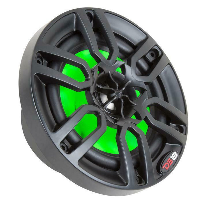 DS18 6.5" 600W 4 Ohm Black Marine Power Sport RGB LED Speakers Pair NXL6BK