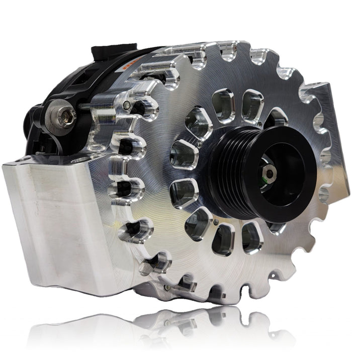 Mechman 400-amp Machined Billet alternator for select Audi / VW applications