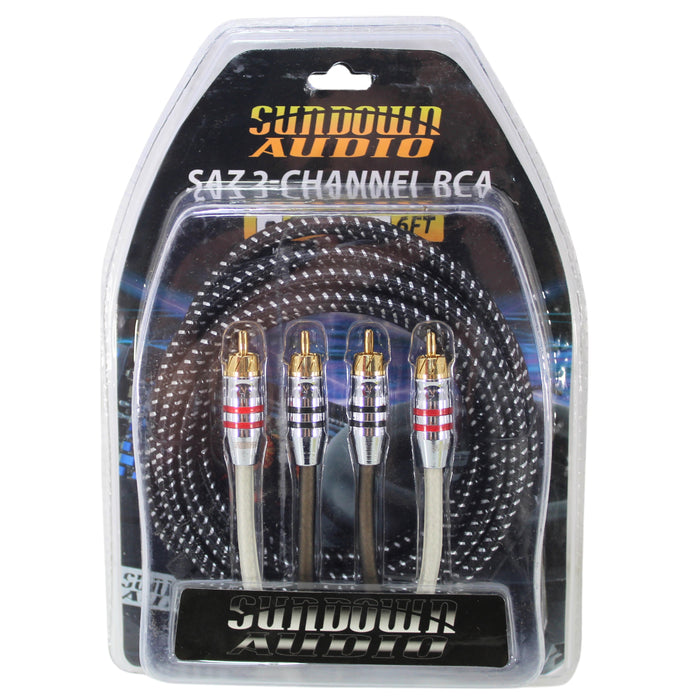 Sundown Audio 2 Channel SAZ RCA Interconnect Cables 1.5ft - 25ft