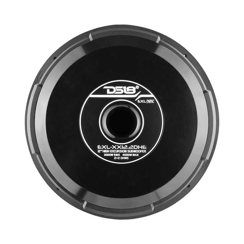 DS18 12" 2000W RMS Dual 2-Ohm High-Excursion Subwoofer EXL-XX12.2DHE
