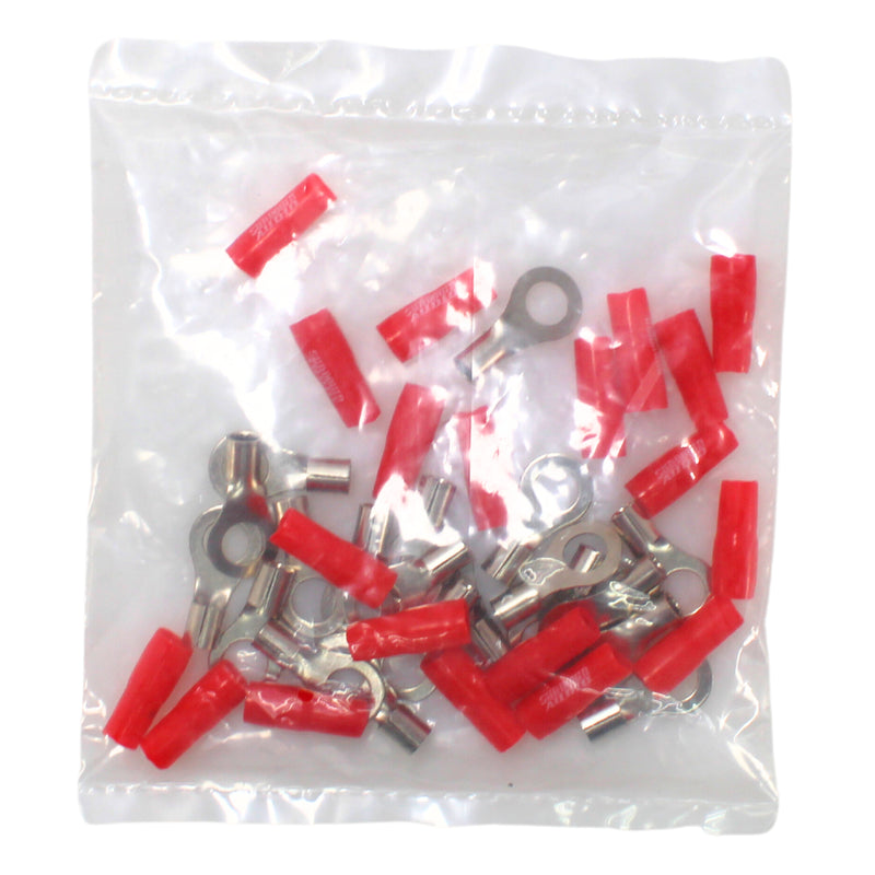 Sundown Audio 8 Gauge Ring Terminals Black/Red (20 Pack)