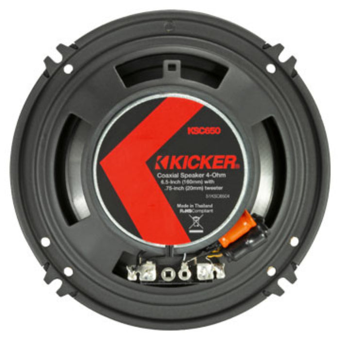 Kicker KS Series Pair of 6.5" Coaxial 4 Ohm 100 Watts Speakers 51KSC6504