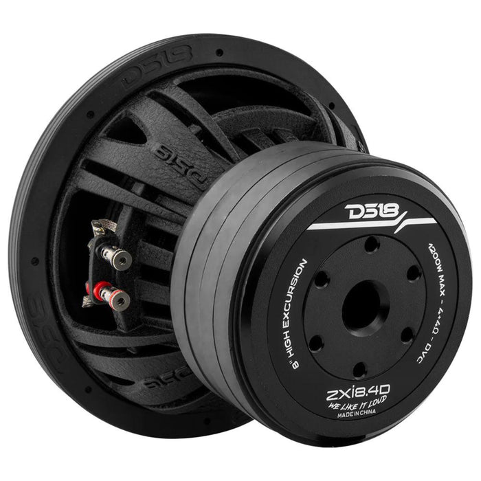 DS18 ZXI Quad Stacked 8" 600 Watt RMS Dual 4-Ohm 2" Voice Coil Subwoofer ZXI8.4D