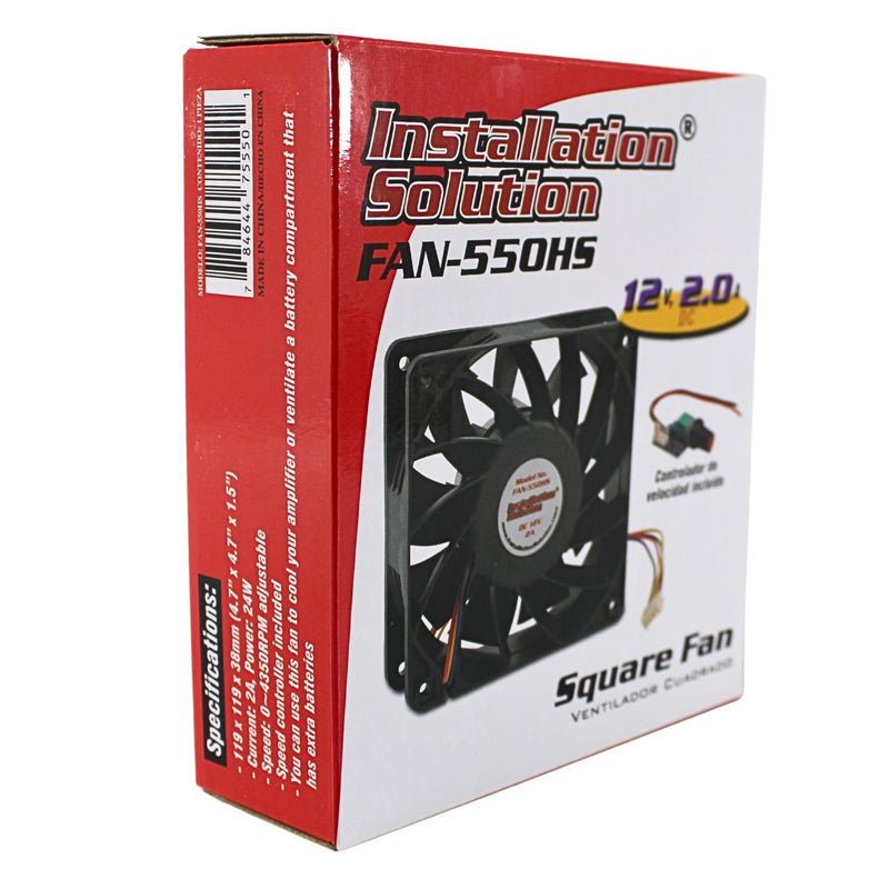 12V 2.0A High-Speed 50 CFM Waterproof Cooling Fan w/ Speed Controller FAN-550HS