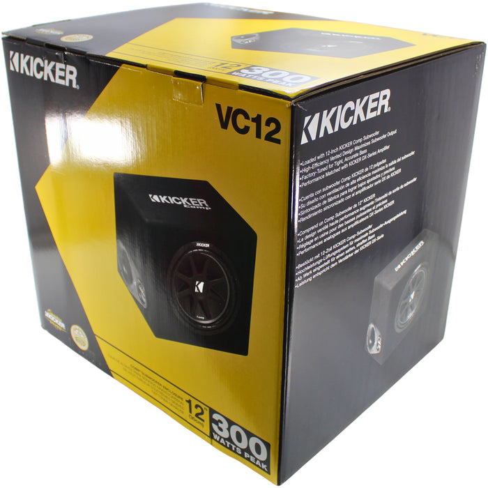 Kicker Comp Series 12" 150W RMS 4-OHM Single Subwoofer Vented Enclosure/43VC124