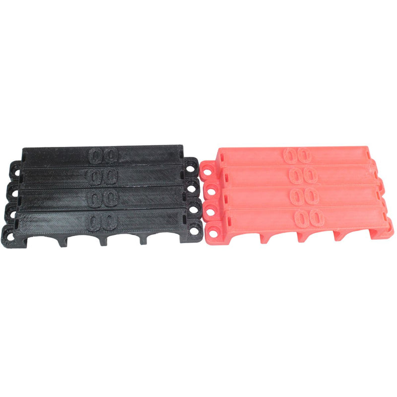 00 Gauge Cable Management Wire Comb Quad Slot Can Use w/ Cable Tie Red/Black