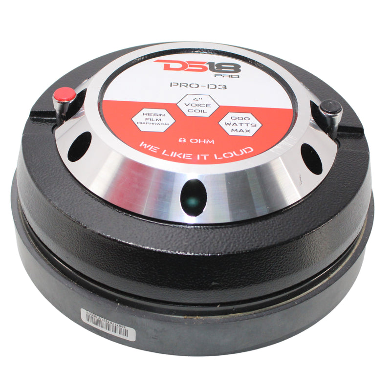 DS18 4" 600 WATT 8 OHM PHENOLIC BOLT ON THROAT COMPRESSION DRIVER PRO-D3 OPEN BOX
