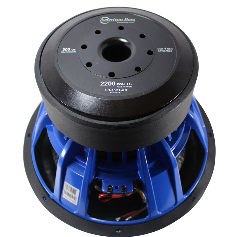 American Bass 15" HD Series Subwoofer 4000W Dual 1 Ohm HD-15D1-V3