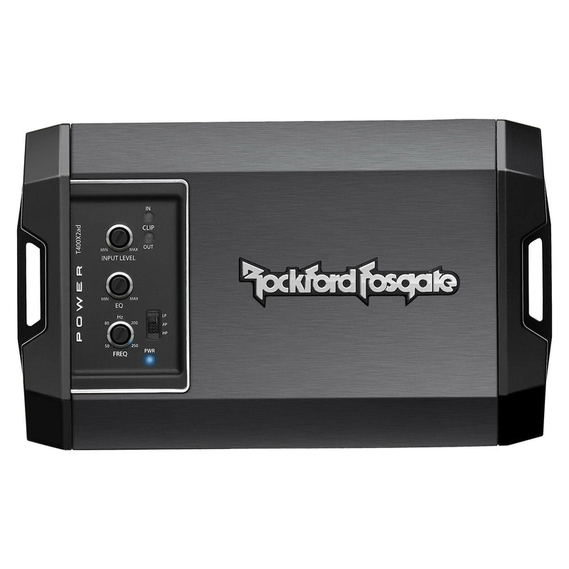 Rockford Fosgate T400X2AD 2Channel 400W Class AD Compact Amplifier + Install Kit