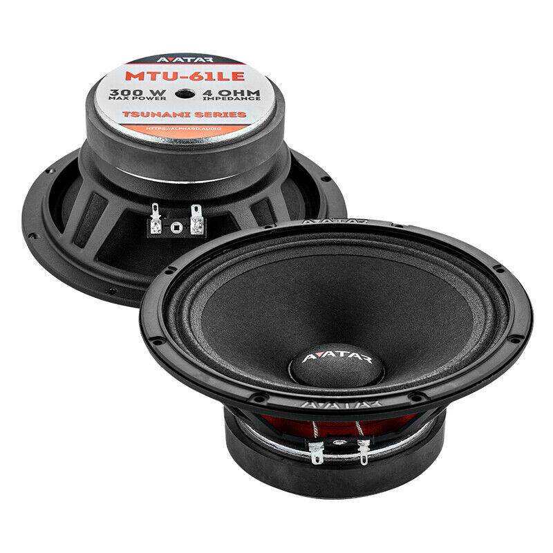 Pair of Avatar 6x9" 60W + 6.5" 150W RMS 4-Ohm Car Audio Black Coaxial Speakers