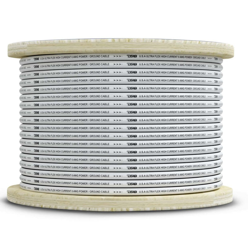 DS18 8 AWG 100% OFC Marine Power/Ground Wire Black/White Lot Cut By The Foot