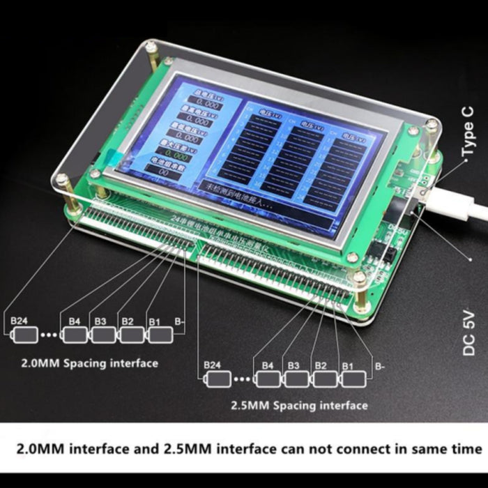 1 - 24 Lithium Cell Voltage Meter with LCD Active Balancer Display for LTO Banks