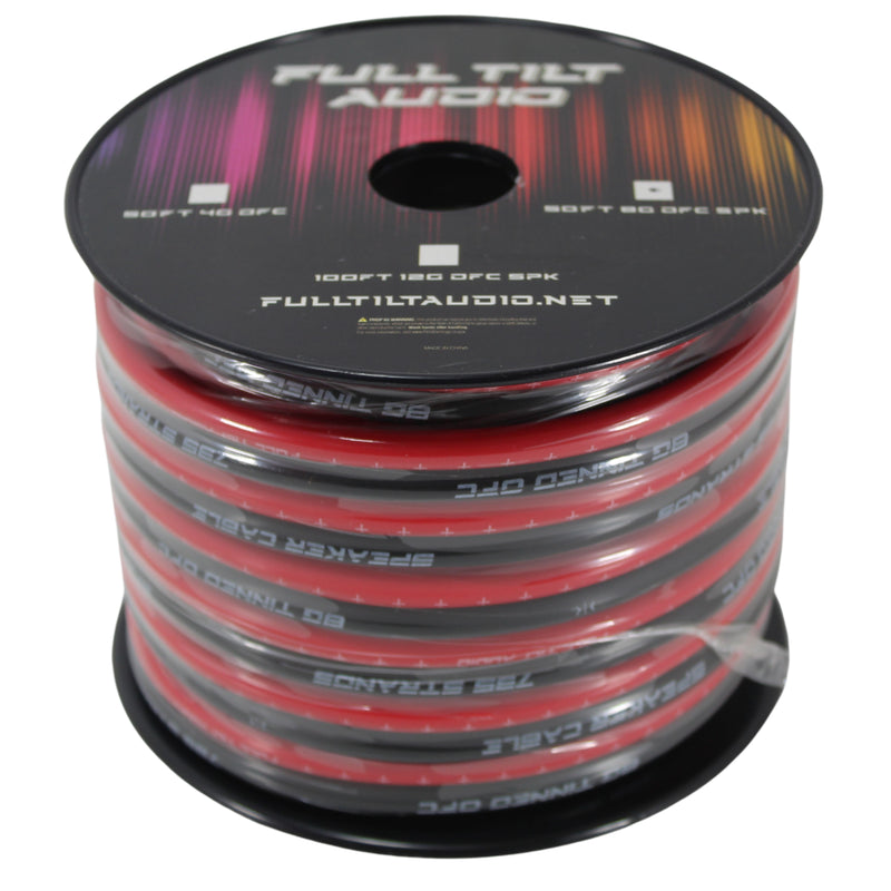 Full Tilt Audio 8 Gauge Tinned OFC Speaker Wire Red/Black Lot Cut By The Foot