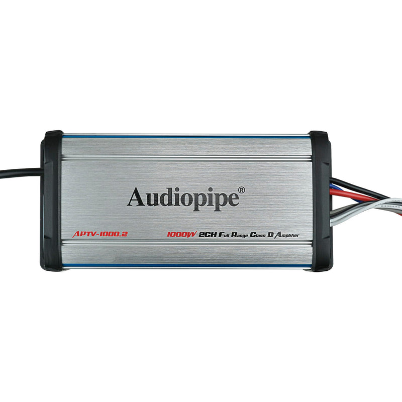 Audiopipe 4 Ohm 1000W 2 Channel Full Range Class D Marine Weatherproof Amplifier