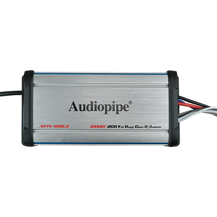 Audiopipe 4 Ohm 1000W 2 Channel Full Range Class D Marine Weatherproof Amplifier