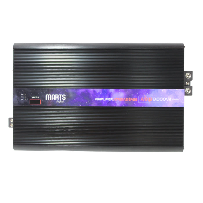 Marts Digital 8000W Monoblock 1 Ohm Class D Amplifier w/ Bass Knob MXB-8000-1