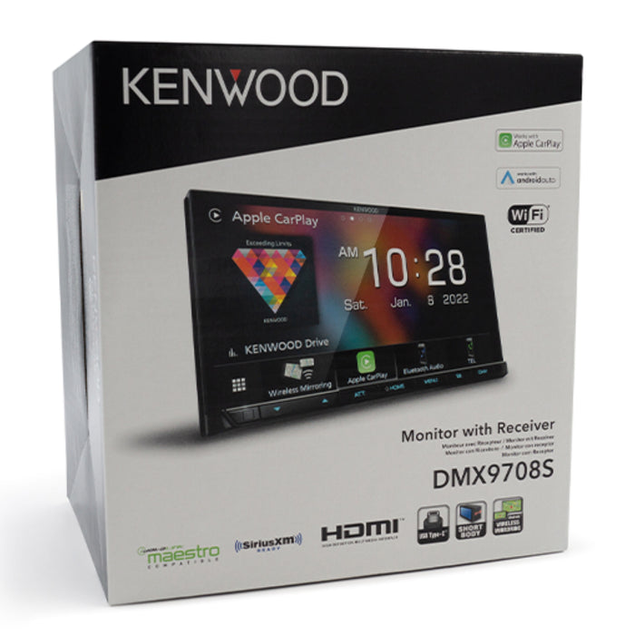 Kenwood CarPlay/Android Auto Receiver DMX9708S Plus SiriusXM Service Tuner Kit SXW300V1