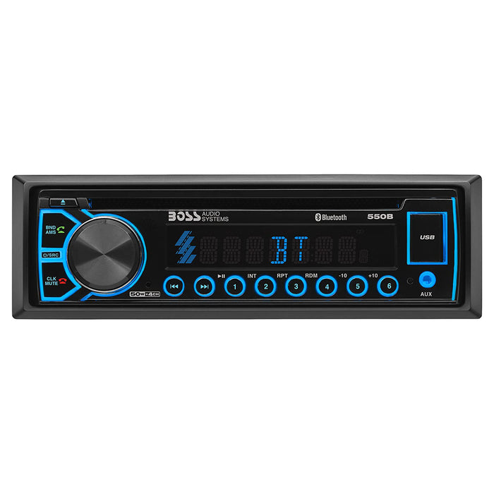 BOSS Single Din Receiver with Bluetooth, AUX, CD, MP3, USB, AM/FM, WMA, & Remote