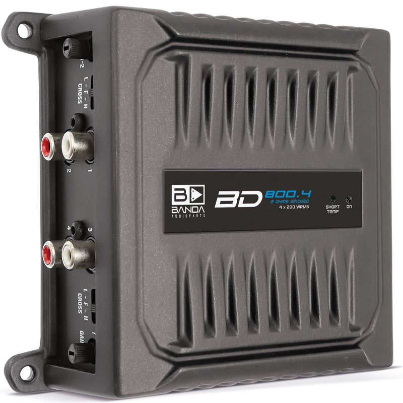 Banda Pocket Series Compact 800 Watt 1-Ohm 4 Ch Brazilian Amplifier BD-800.4-1