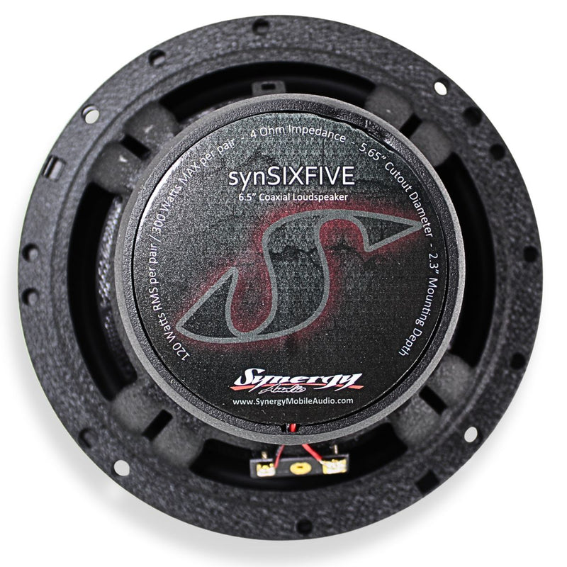 Synergy Audio 6.5" 120W RMS 4 Ohm Coaxial Speakers SYNSIXFIVE