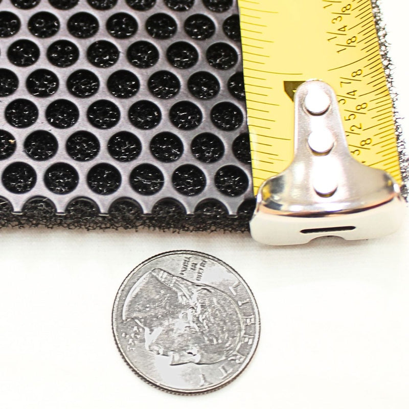 Audiopipe 2x4' Black Metal Finish Mesh Grill w/ Foam Staggered Rows 3/16" Holes