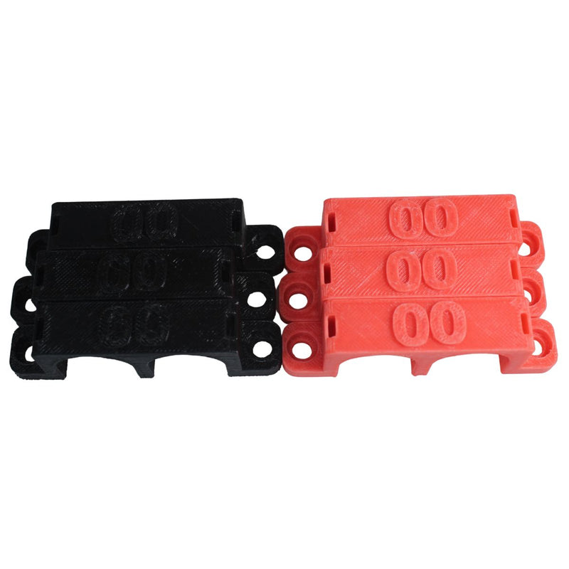 00 Gauge Cable Management Wire Comb Dual Slot Use w/ Cable Zip Tie Red/Black