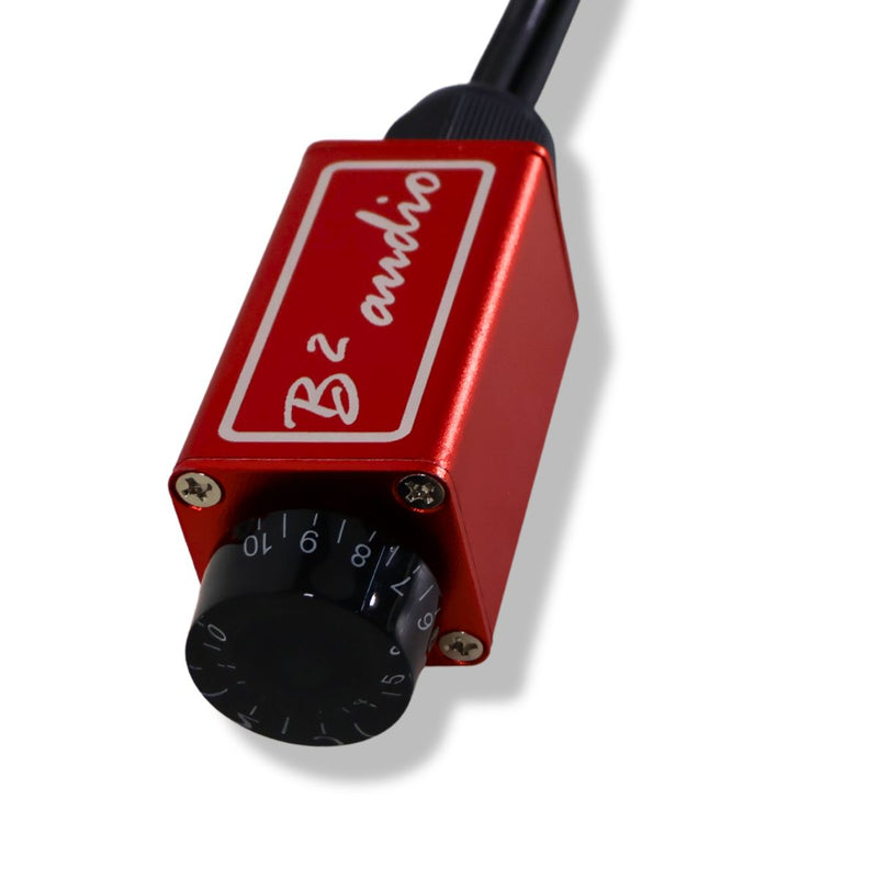 Official B2 Audio Aluminum Cased 18" RCA Bass Knob Red or Silver B2 Audio Logo