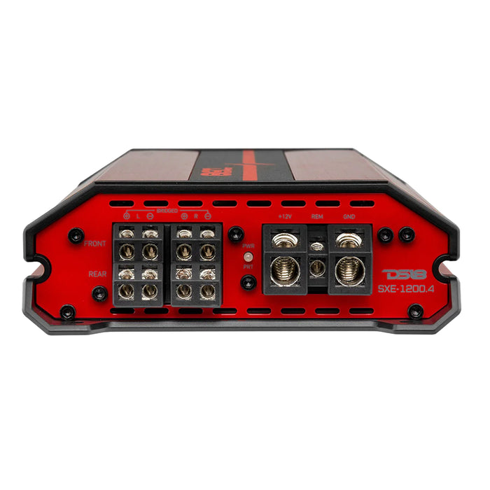 DS18 Car Audio Full Range 4 Channel 1200W Amplifier Class A/B Red SXE-1200.4-RD