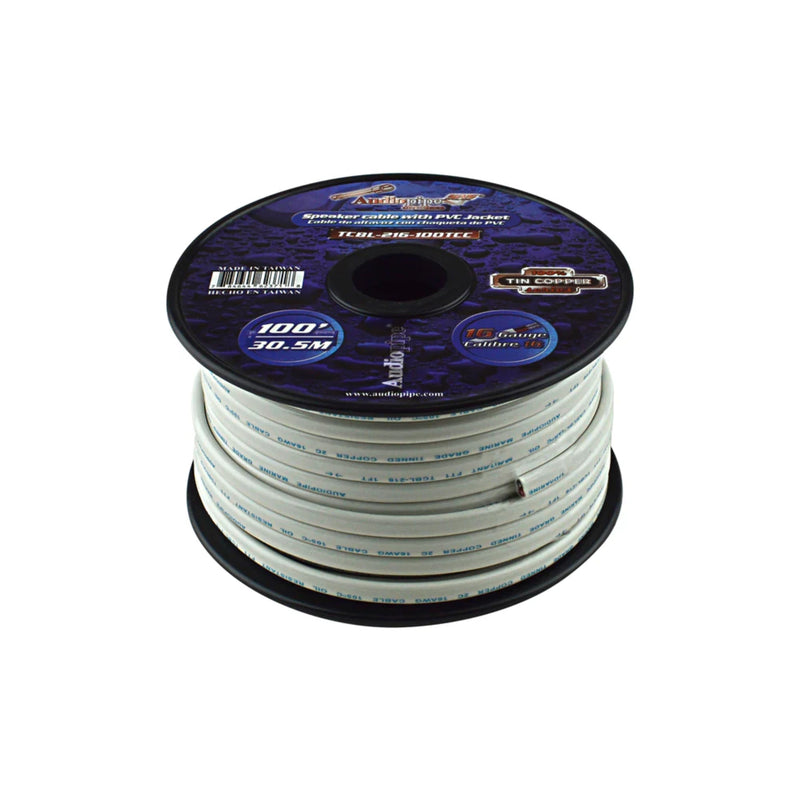 16 GA White PVC Jacket OFC Tin Copper Audiopipe Speaker Wire Lot Cut By The Foot