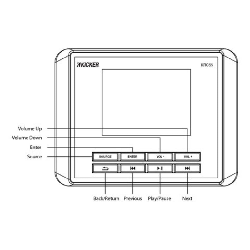 Kicker Digital Marine Remote Controller for KMC5 Media Center Radio 47KRC55