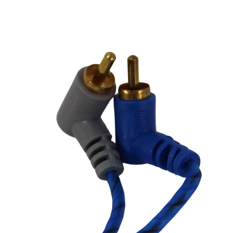Cobalt 3.27 Ft (1 Meter) Blue RCA Cable w/ Angled and Straight Terminal
