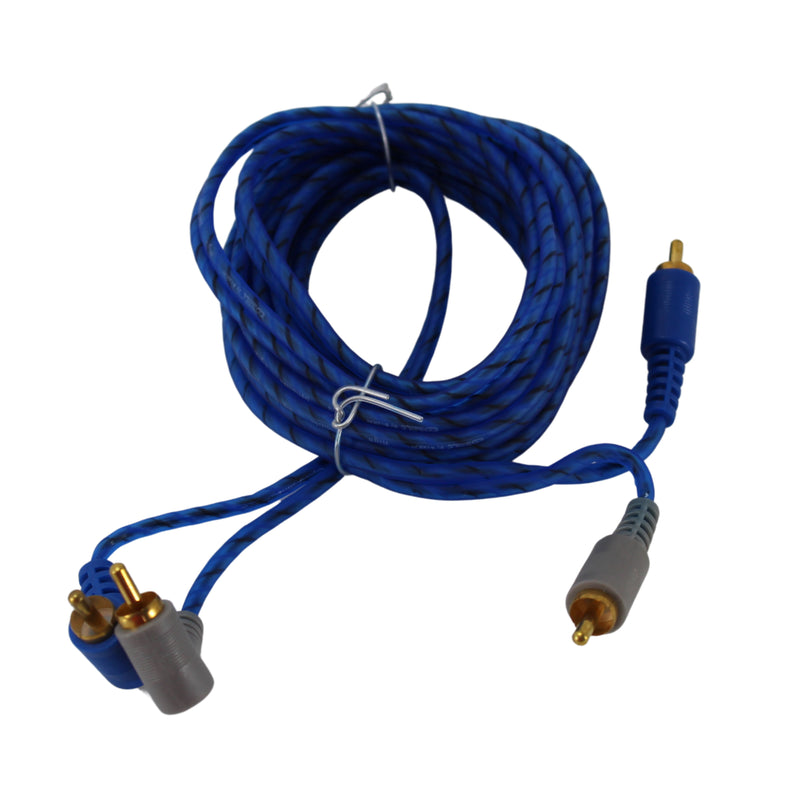 Colbalt 9.84 Ft (3 Meters) Blue RCA Cable w/ Angle and Straight Terminal