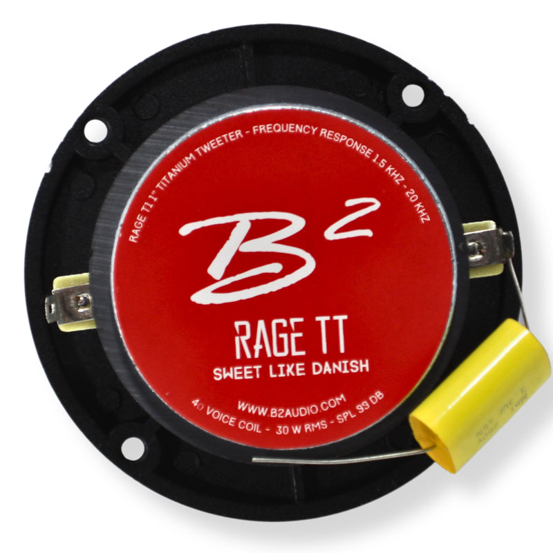 B2 Audio 50 Watt RMS 4-Ohm 4" OD Bullet Pair of RAGE TT Tweeters