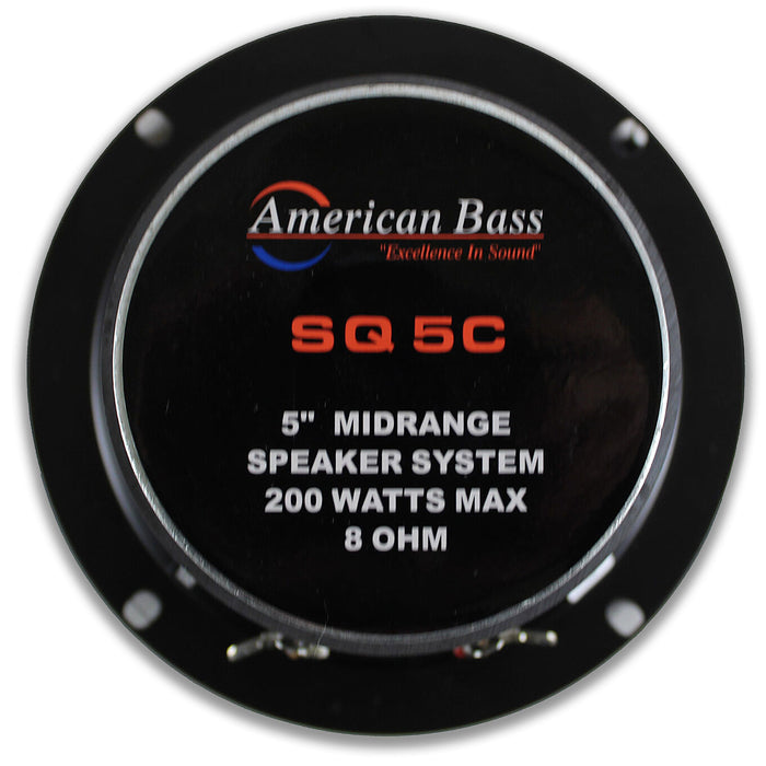 American Bass Pro Car Audio 5" Midrange Speaker 200 Watt 8 Ohm Sealed Back SQ-5C