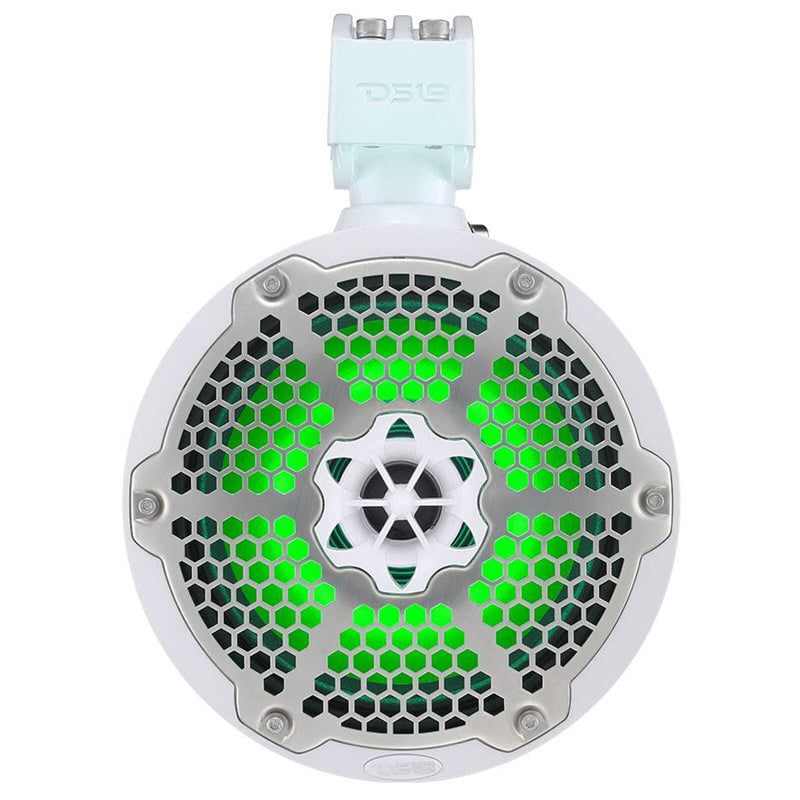 Pair of DS18 Hydro 6.5" 150W 4 Ohm RGB LED Marine Tower Speakers NXL-X6TPNEO/WH