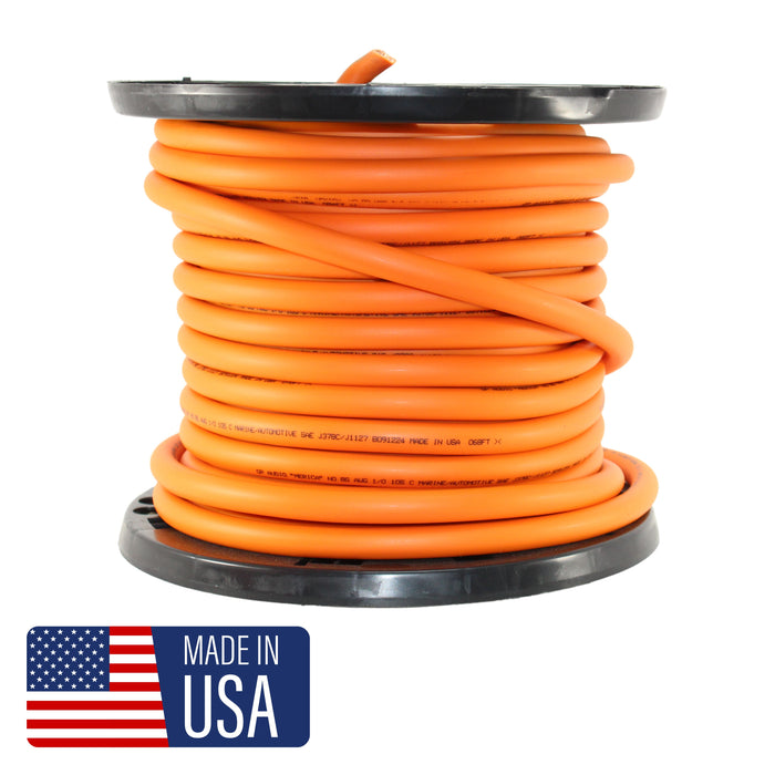 GP Car Audio 1/0 True AWG 100% OFC 0GA Pure Copper Power/Ground Wire Orange Lot