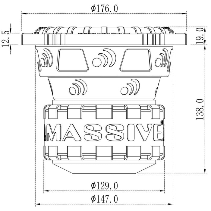 Massive Audio GTR Series 6.5" 400W RMS 4-Ohm DVC Subwoofer / MA-GTR64