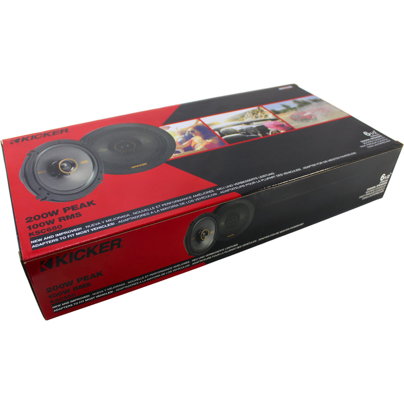 Kicker KS Series Pair of 6.5" 100W RMS 4-Ohm 2-Way Coaxial Speakers / 51KSC6504