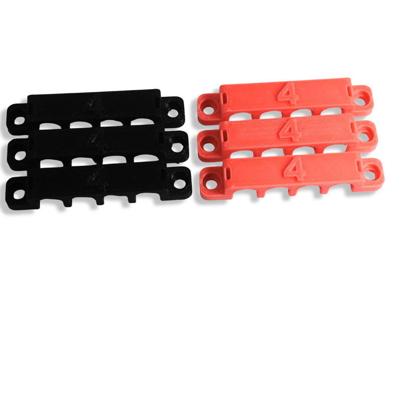 4 Gauge Cable Management Wire Comb Quad Slot Can Use w/ Cable Tie Red/Black