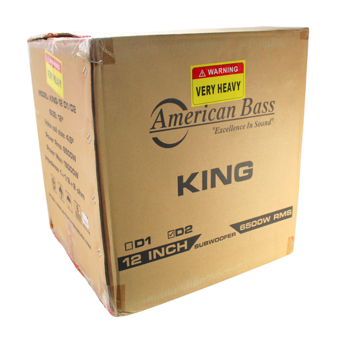 American Bass 12" KING Subwoofer 1 Ohm 15000 Watts 6500 watts RMS KING-12D1