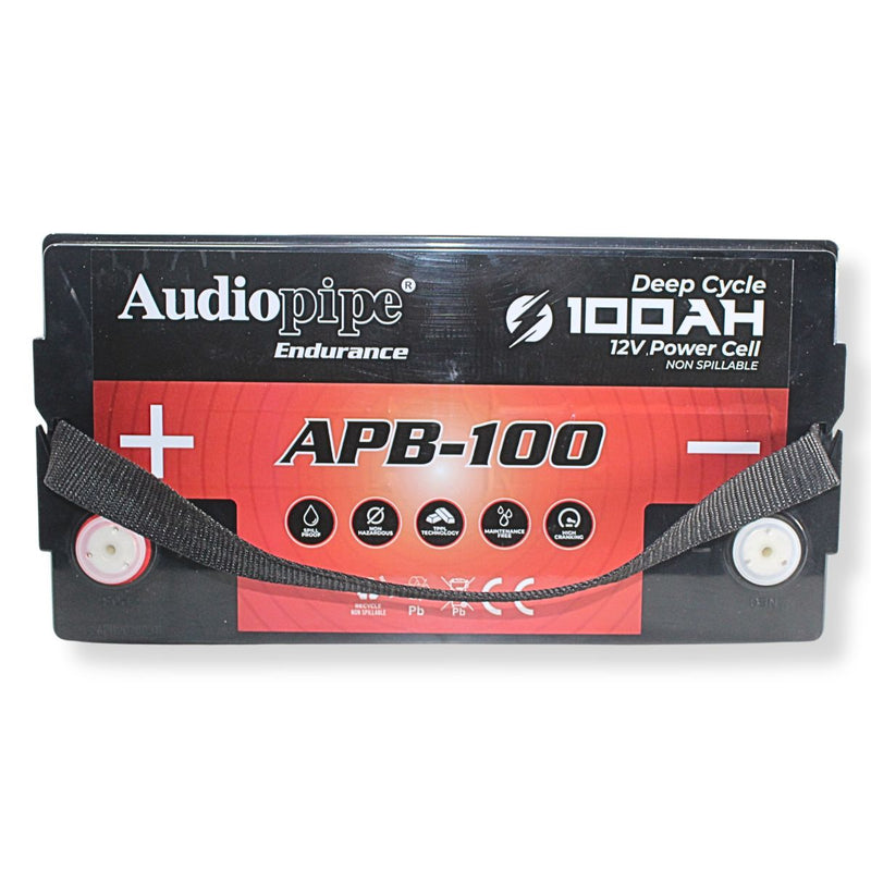 Audiopipe APB-100 12V 2800W 1200Amp AGM Deep Cycle Power Cell Battery 100Ah
