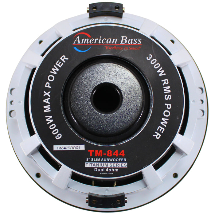 American Bass Titanium 844 8" 300 Watt RMS 4-Ohm DVC Shallow Subwoofer OPEN 8576