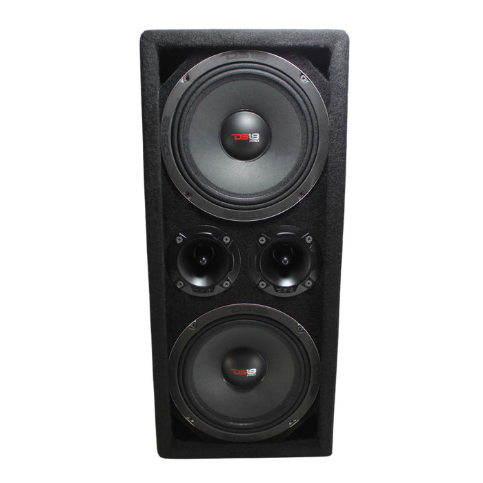 DS18 Pro Audio Fullrange Box w/ Dual 8" Loudspeakers & Dual 3" Bullet Tweeters