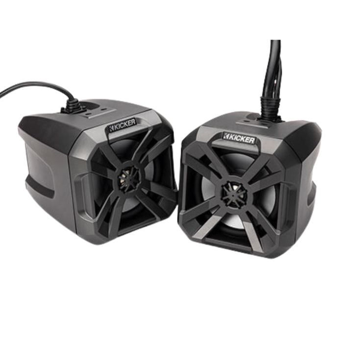 Kicker 6.5" Powered Bluetooth 75W  Speaker Power Cans W/ 150W Built-In Amplfier