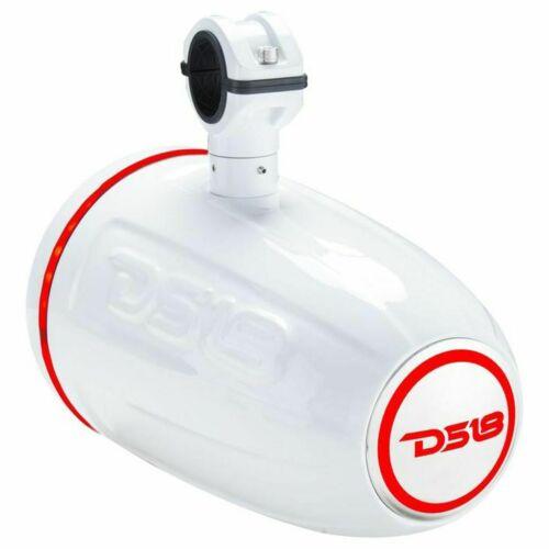 DS18 NXL6TPW 6.5" 100 Watt RMS 4-Ohm Marine Coaxial RGB White Tower Speakers