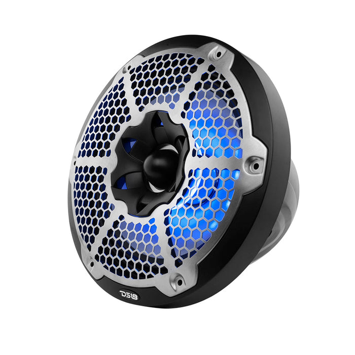 DS18 Pair 10" 2-Way 1800W 4 Ohm Marine Speakers with Bullet Tweeter & RGB-Black