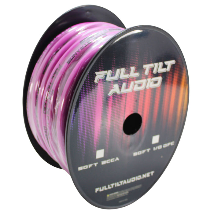 Full Tilt Audio 1/0 Gauge Tinned Oxygen Free Copper Power/Ground Wire Pink Lot