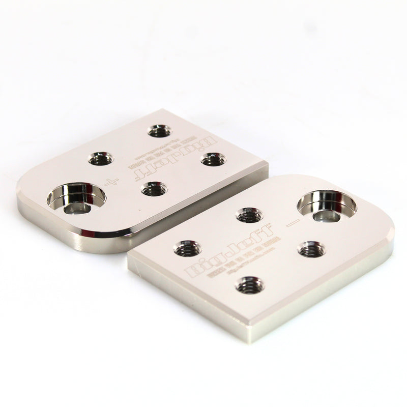 Pair of Big Jeff Audio 4 Spot Lug-Style Aluminum Bolt-Down Battery Terminals