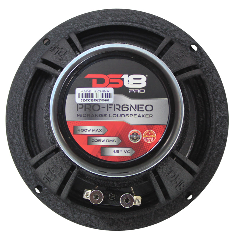6.5" Neodymium 225 Watt RMS 4-Ohm Full Range Bullet Loudspeakers DS18 PRO-FR6NEO