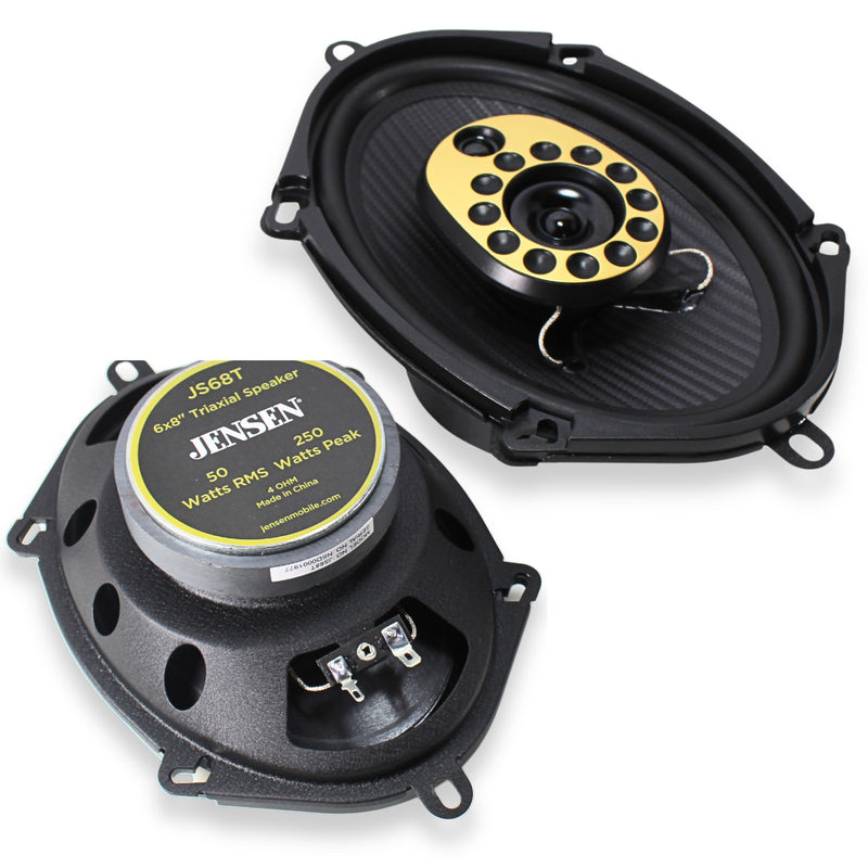 5"x7" / 6"x8" Full Range 50 Watt RMS 4-Ohm Jensen JS68T  3-Way Speakers Pair